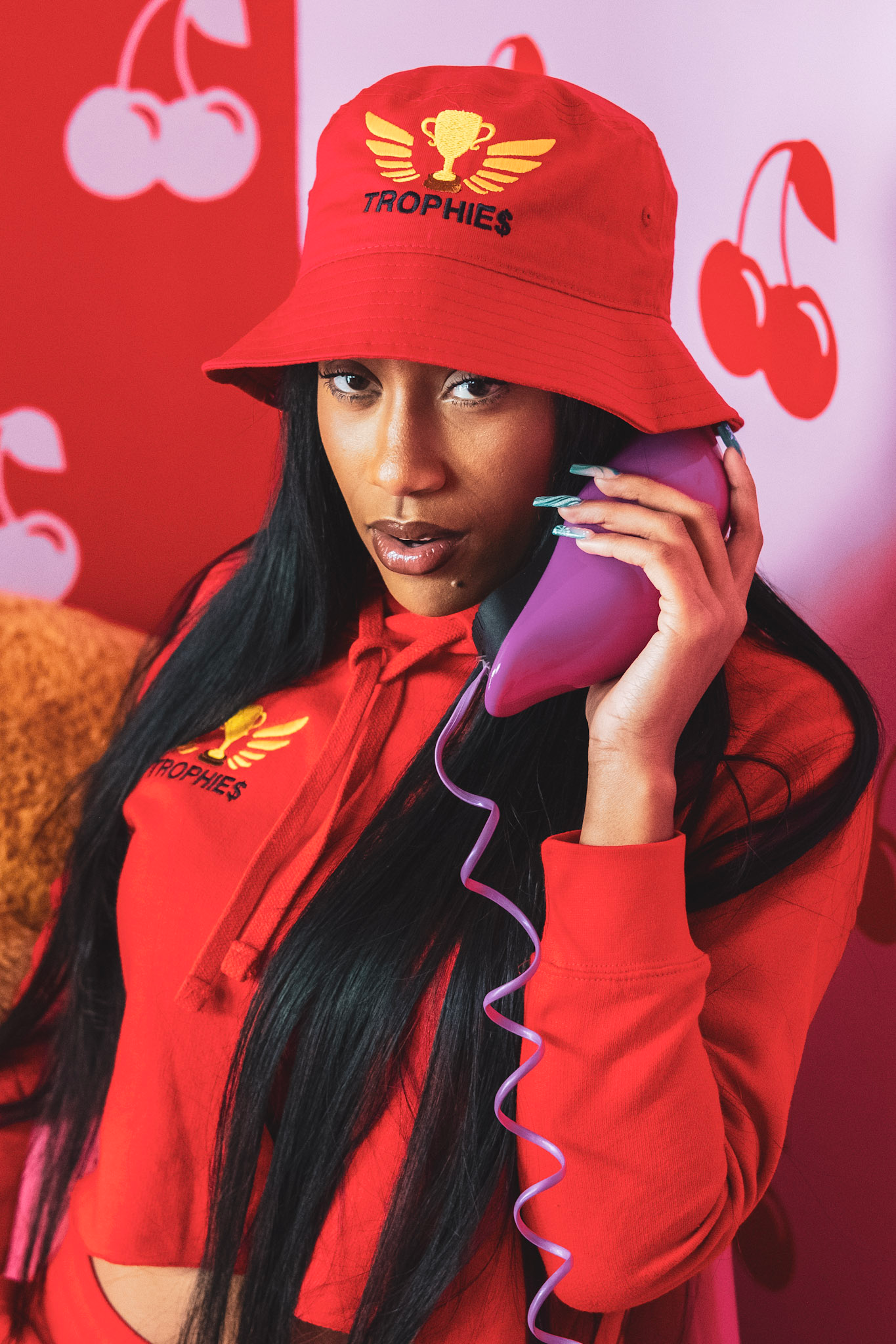 Trophies Red Crop Top Set (Women's)
