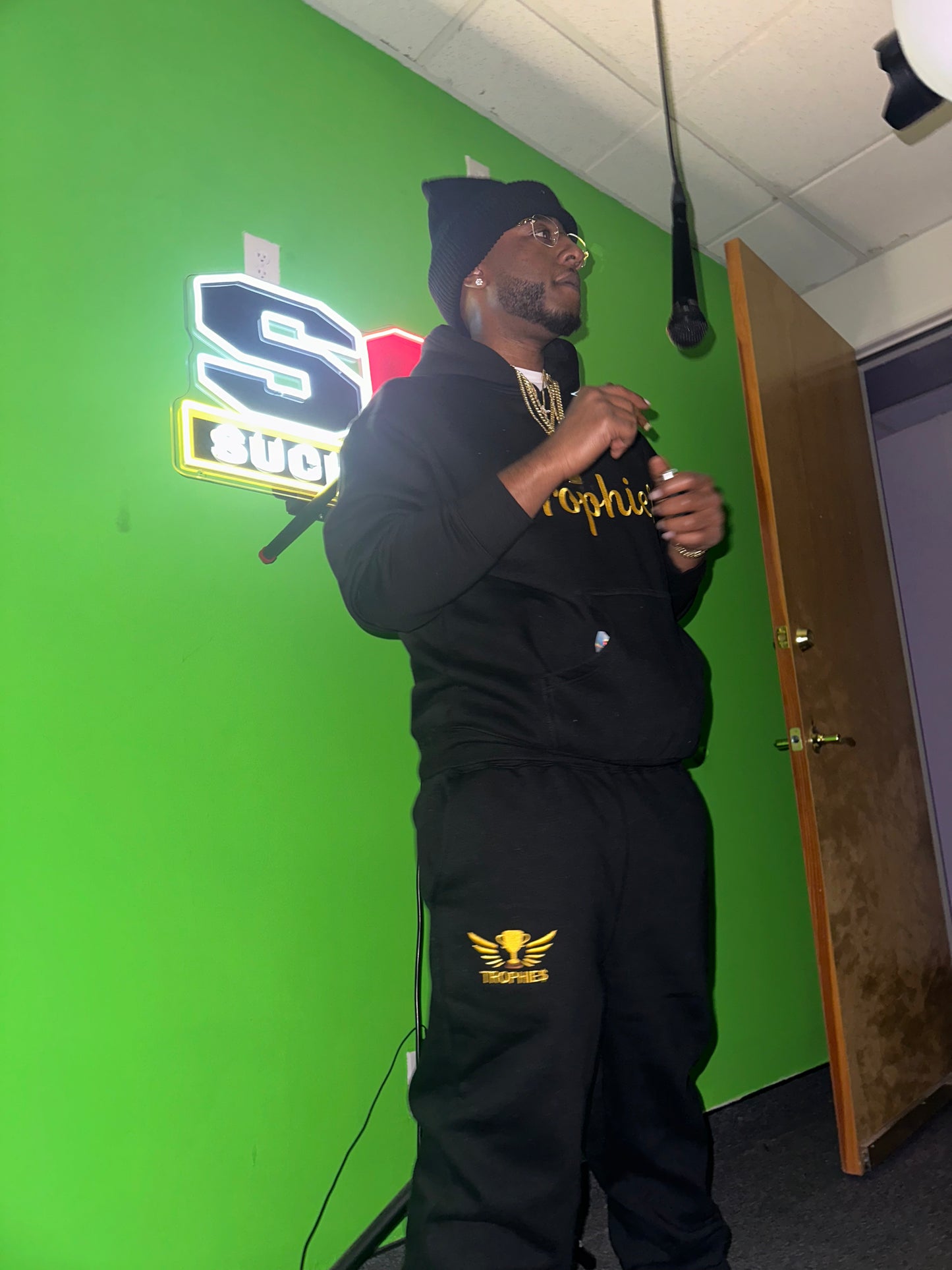 Trophies Black Hoodie Set